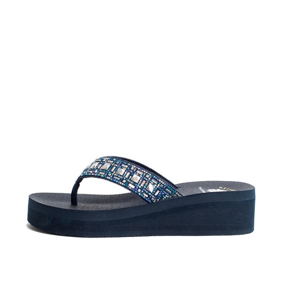 Yellow box Pria Flatform Sandal color blue multi medium width - Picture 2 of 4